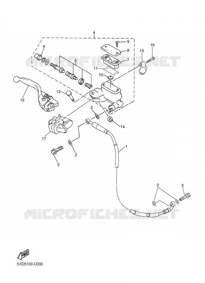 MAITRE CYLINDRE AVANT Yamaha MOTO 450 2005 YZF  YZ450FT