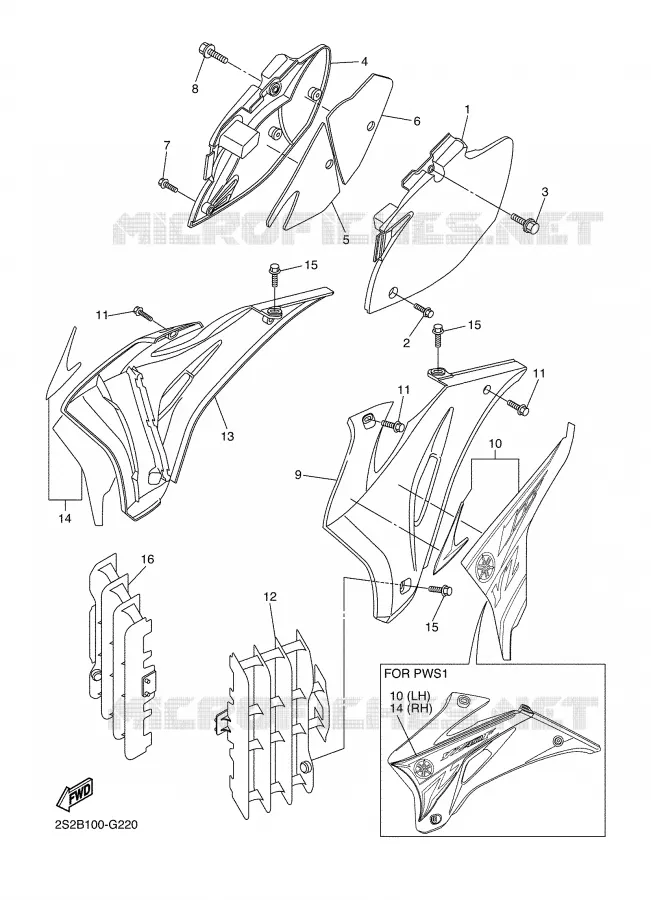 COUVERCLE LATERAL Yamaha MOTO 450 2008 YZF  YZ450FX