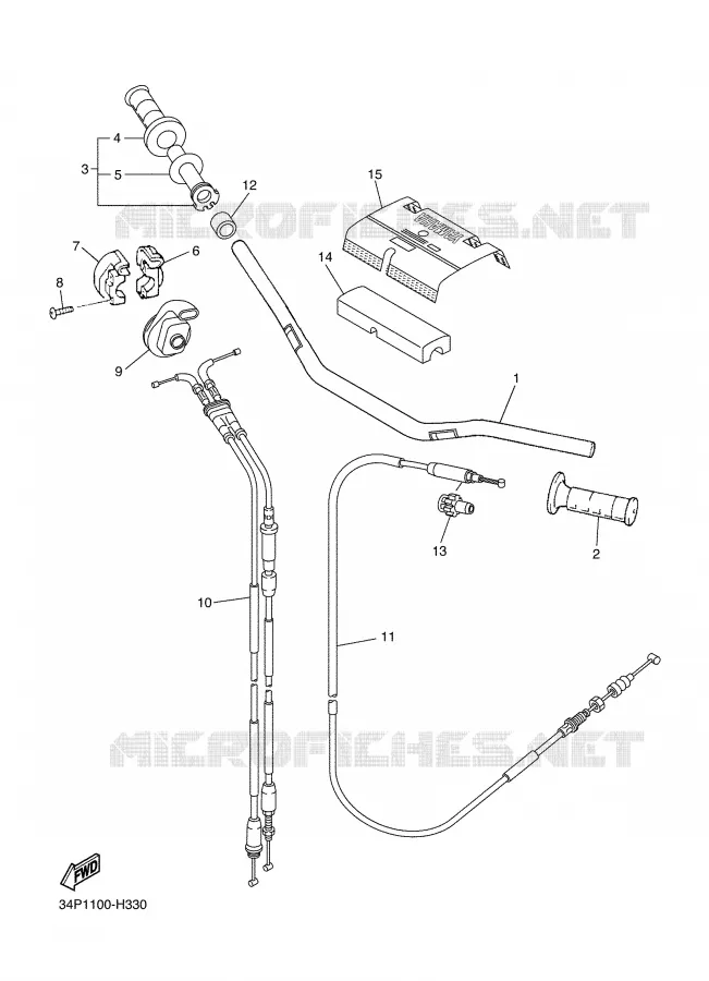 GUIDON ET CABLES Yamaha MOTO 450 2009 YZF  YZ450FY