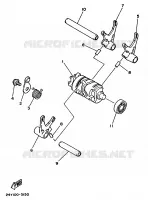 BARILLET DE SELECTION / FOURCHETTES pour Yamaha YZ490 de 1987