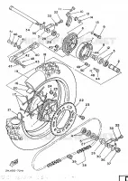 ROUE ARRIERE pour Yamaha YZ490 de 1987