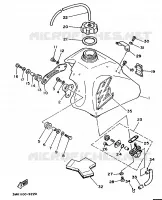 RESERVOIR A ESSENCE pour Yamaha YZ80 de 1989