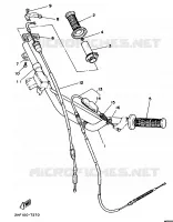 GUIDON ET CABLES pour Yamaha YZ80 de 1989