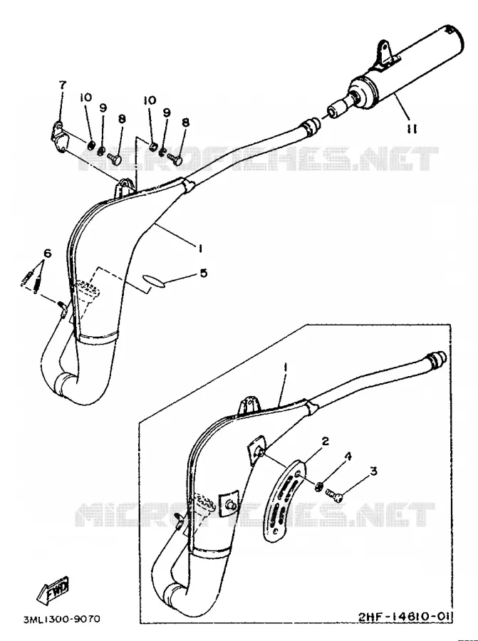 ECHAPPEMENT Yamaha MOTO 80 1989 YZ  YZ80