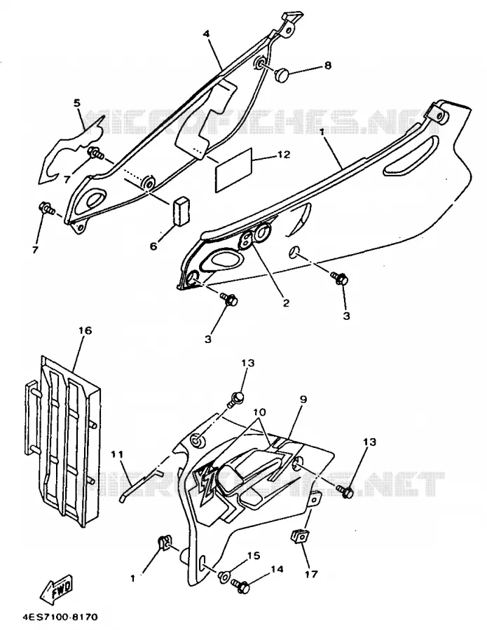 COUVERCLE LATERAL Yamaha MOTO 80 1998 YZ  YZ80