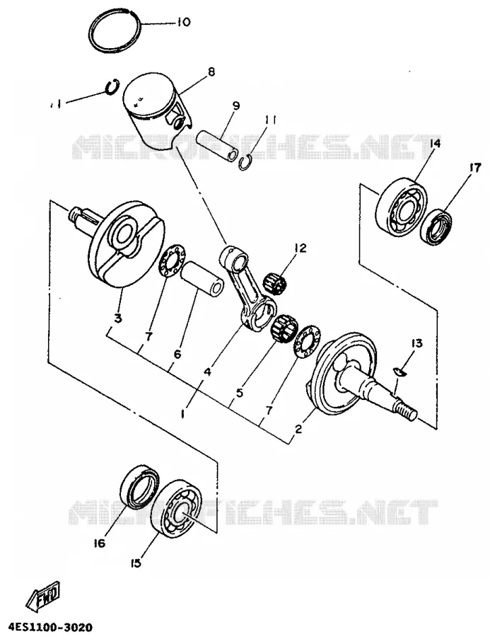 VILEBREQUIN / PISTON Yamaha MOTO 80 1998 YZ  YZ80K
