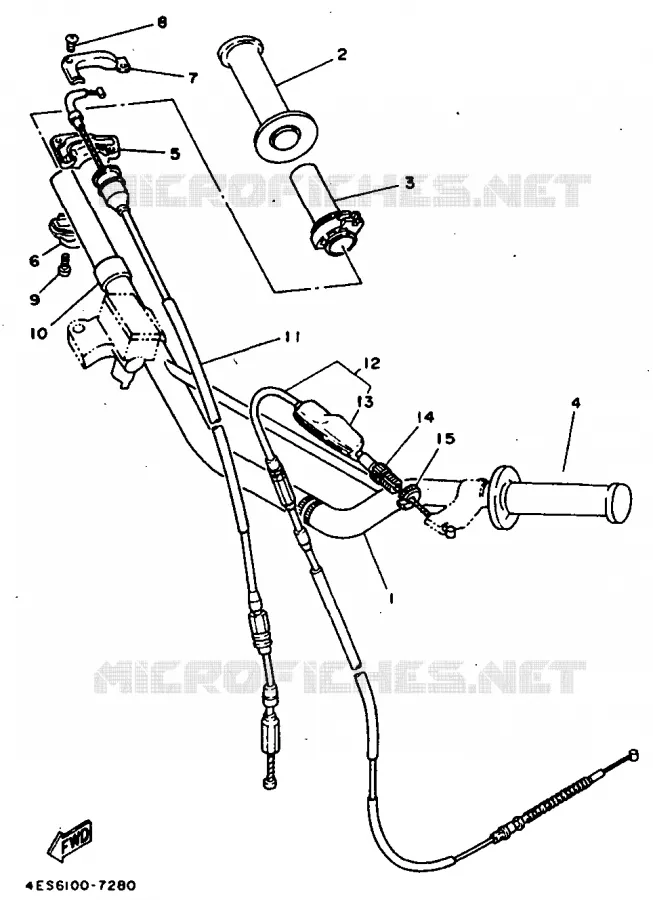 GUIDON ET CABLES Yamaha SCOOTER 80 1997 YZ  YZ80LC
