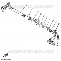 AXE DE SELECTEUR / PEDALE pour Yamaha YZ80LC de 1997