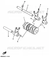 BARILLET DE SELECTION / FOURCHETTES pour Yamaha YZ80LW de 1998