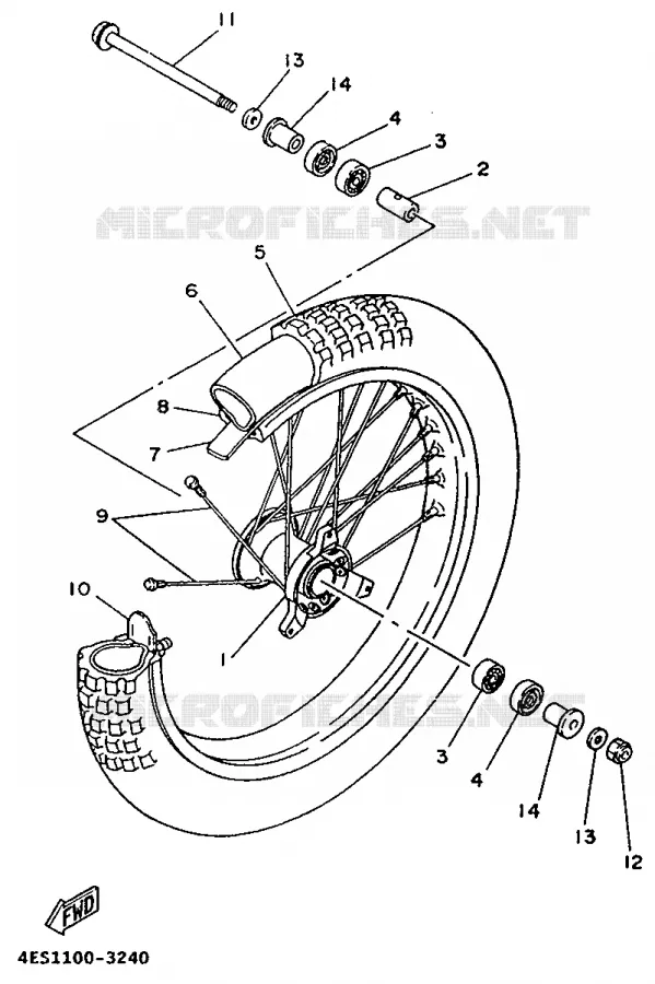 ROUE AVANT Yamaha MOTO 80 1994 YZ BIG WHEELS  YZ80LWF