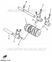 BARILLET DE SELECTION / FOURCHETTES pour Yamaha YZ80LWL de 1999