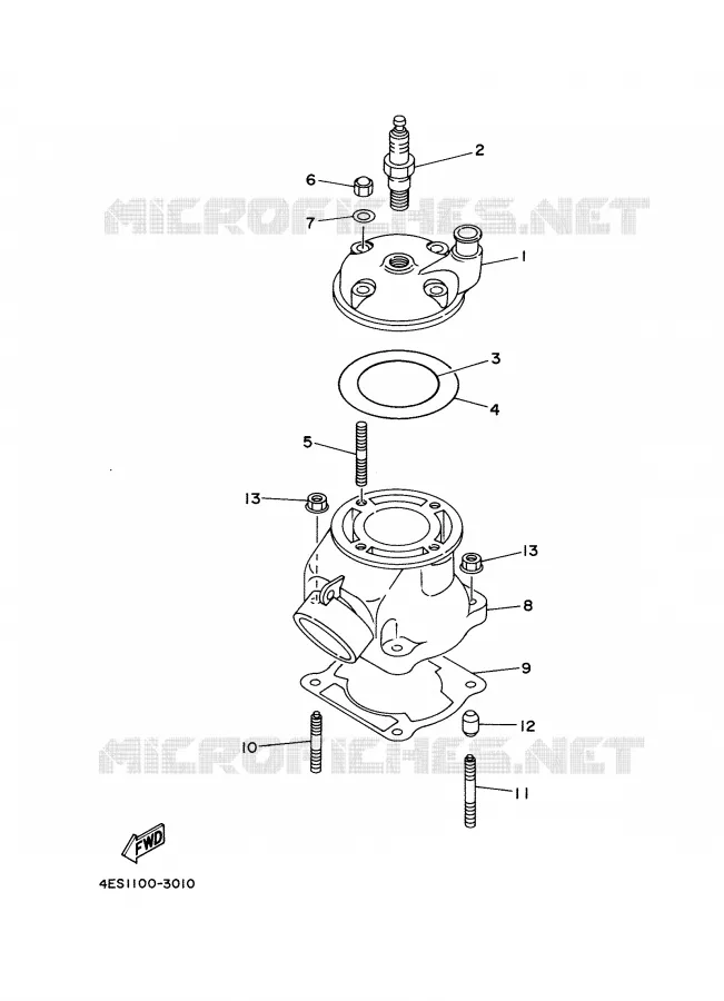 CYLINDRE Yamaha MOTO 80 2001 YZ  YZ80N