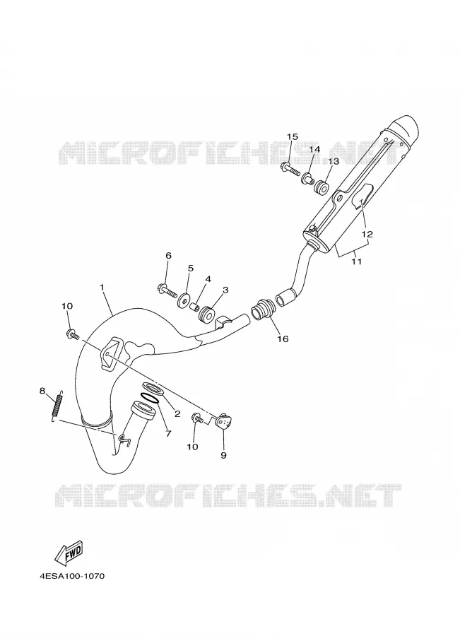 ECHAPPEMENT Yamaha MOTO 80 2001 YZ  YZ80N