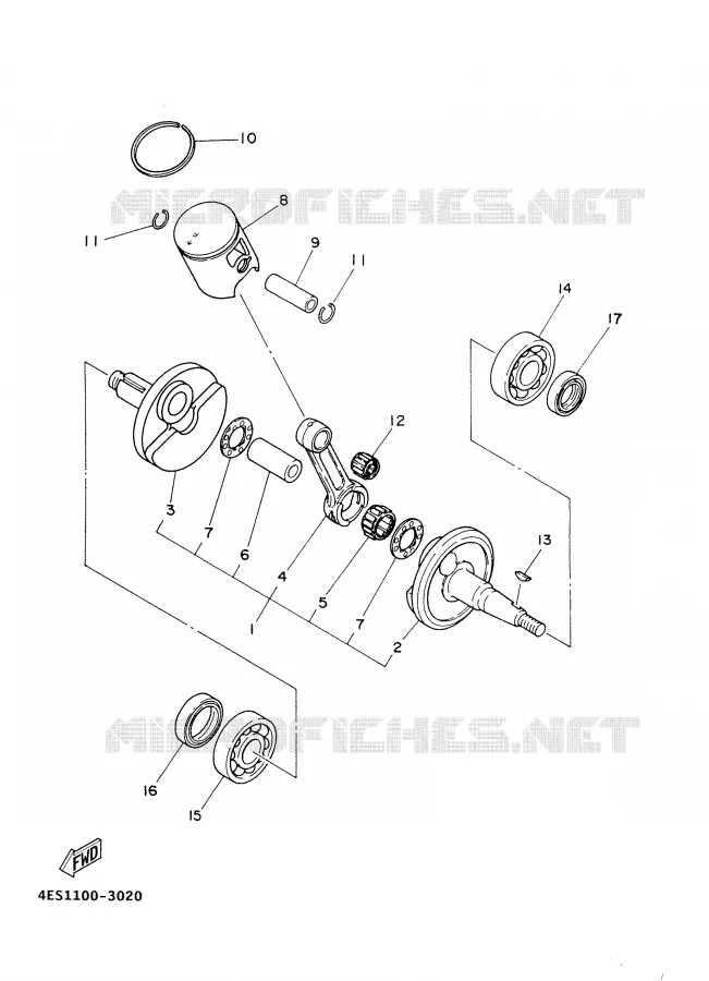 VILEBREQUIN / PISTON Yamaha MOTO 85 2002 YZ  YZ85