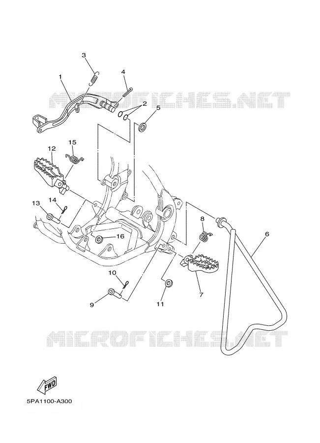 SUPPORT / REPOSE PIEDS Yamaha MOTO 85 2002 YZ  YZ85