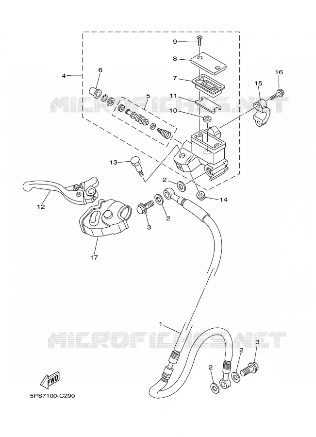 MAITRE CYLINDRE AVANT Yamaha MOTO 85 2004 YZ  YZ85