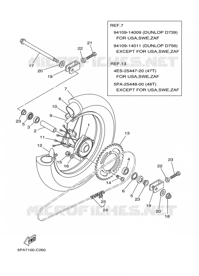 ROUE ARRIERE Yamaha MOTO 85 2004 YZ  YZ85