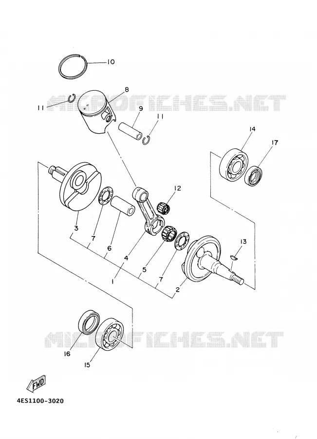 VILEBREQUIN / PISTON Yamaha MOTO 85 2007 YZ  YZ85