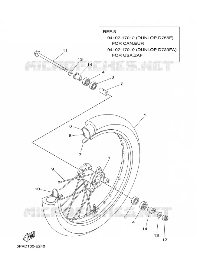 ROUE AVANT Yamaha MOTO 85 2007 YZ  YZ85