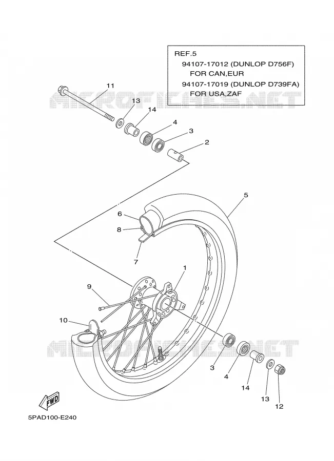 ROUE AVANT Yamaha MOTO 85 2008 YZ  YZ85