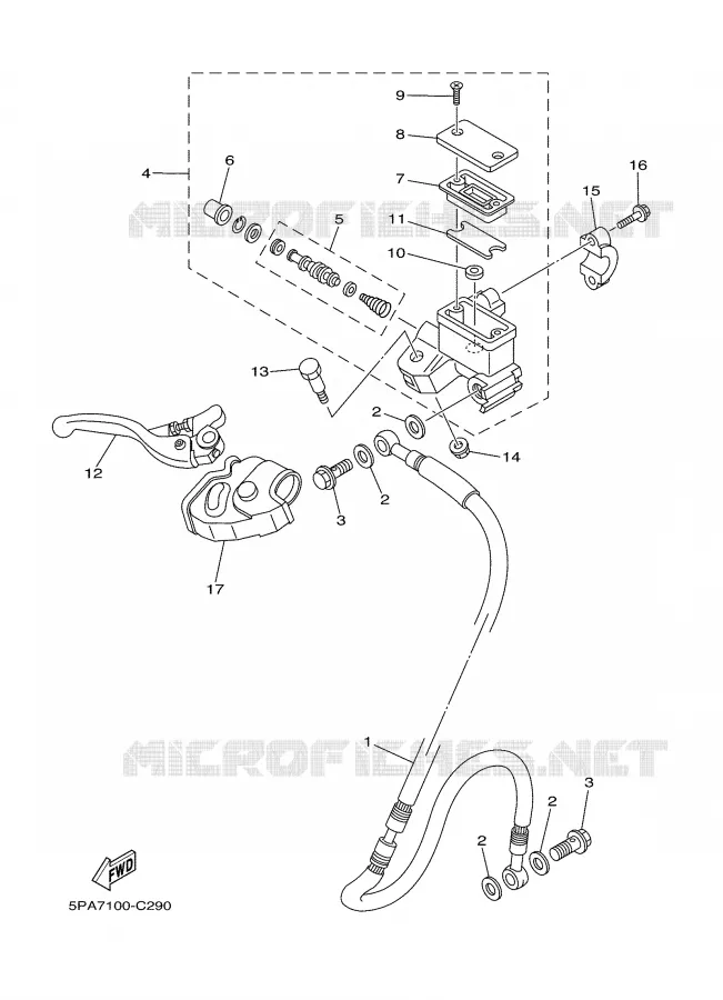 MAITRE CYLINDRE AVANT Yamaha MOTO 85 2009 YZ  YZ85