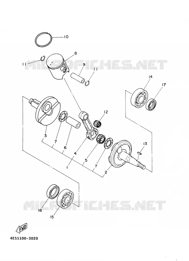 VILEBREQUIN / PISTON Yamaha MOTO 85 2002 YZ  YZ85P