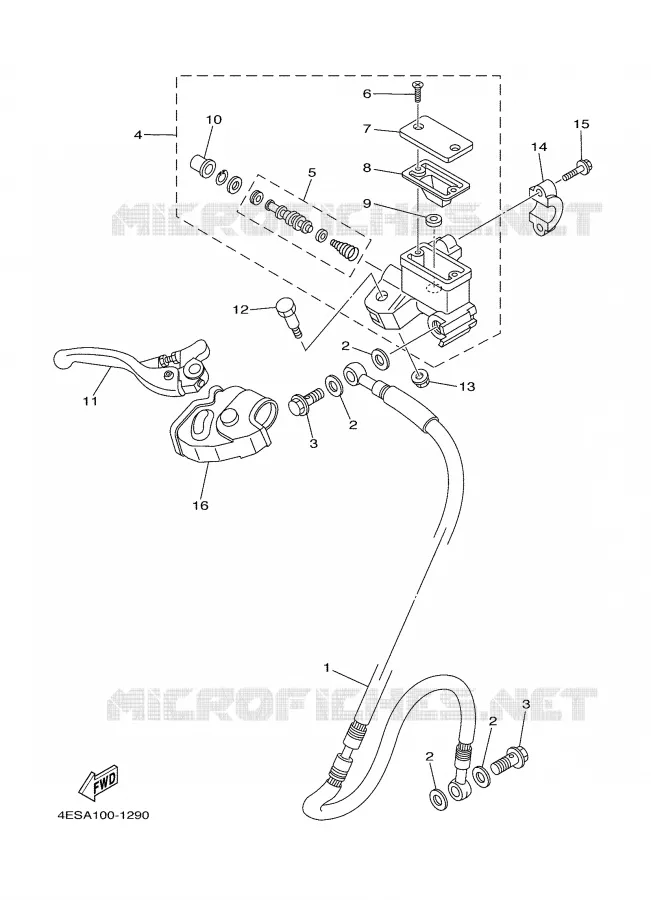 MAITRE CYLINDRE AVANT Yamaha MOTO 85 2002 YZ  YZ85P
