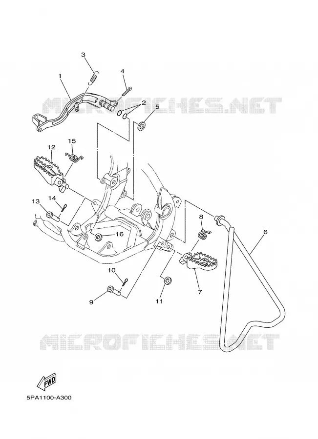 SUPPORT / REPOSE PIEDS Yamaha MOTO 85 2002 YZ  YZ85P