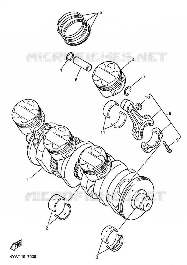 VILEBREQUIN / PISTON Yamaha MOTO 1000 1996 THUNDERACE  YZF1000R