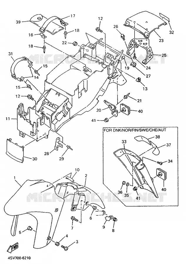 GARDE BOUE Yamaha MOTO 1000 1996 THUNDERACE  YZF1000R