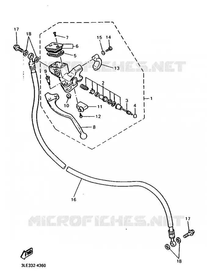 MAITRE CYLINDRE AVANT 2 Yamaha MOTO 1000 1996 THUNDERACE  YZF1000R