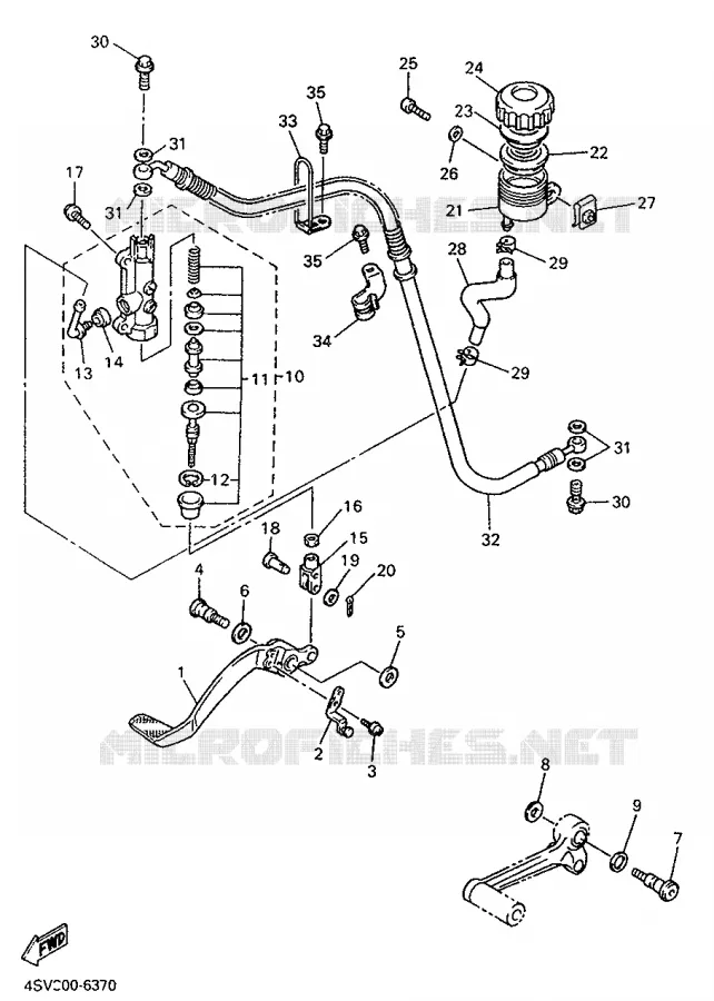 MAITRE CYLINDRE DE FREIN ARRIERE Yamaha MOTO 1000 1998 THUNDERACE  YZF1000R