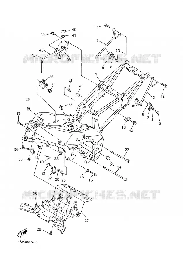 CADRE Yamaha MOTO 1000 2000 THUNDERACE  YZF1000R